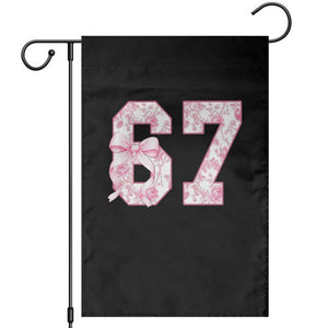 Six Seven Coquette Girl Garden Flag Funny 67 Meme Gen Alpha Slang Pink Floral Bow Aesthetic TS10 Black Print Your Wear