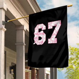 Six Seven Coquette Girl Garden Flag Funny 67 Meme Gen Alpha Slang Pink Floral Bow Aesthetic TS10 Print Your Wear