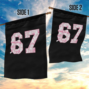 Six Seven Coquette Girl Garden Flag Funny 67 Meme Gen Alpha Slang Pink Floral Bow Aesthetic TS10 Print Your Wear