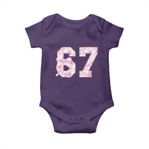 Six Seven Coquette Girl Baby Onesie Funny 67 Meme Gen Alpha Slang Pink Floral Bow Aesthetic TS10 Purple Print Your Wear