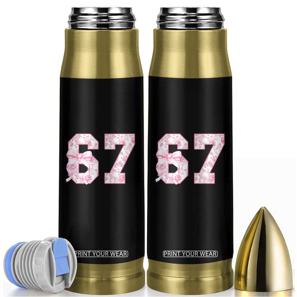 Six Seven Coquette Girl Bullet Tumbler Funny 67 Meme Gen Alpha Slang Pink Floral Bow Aesthetic TS10 Black Print Your Wear