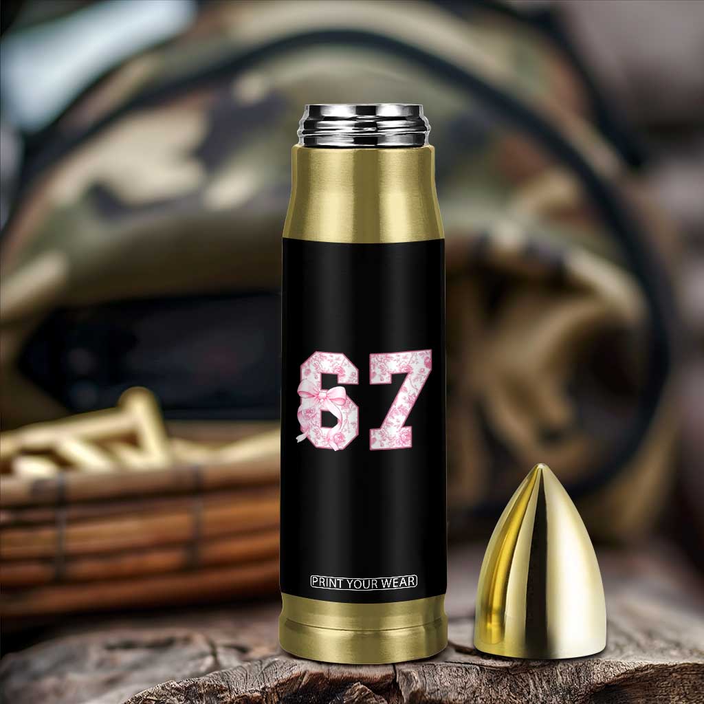 Six Seven Coquette Girl Bullet Tumbler Funny 67 Meme Gen Alpha Slang Pink Floral Bow Aesthetic TS10 Print Your Wear