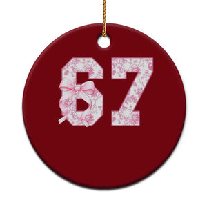 Six Seven Coquette Girl Ceramic Ornament Funny 67 Meme Gen Alpha Slang Pink Floral Bow Aesthetic TS10 1pc Red Print Your Wear