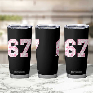 Six Seven Coquette Girl Tumbler Cup Funny 67 Meme Gen Alpha Slang Pink Floral Bow Aesthetic TS10 Print Your Wear