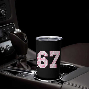 Six Seven Coquette Girl Tumbler Cup Funny 67 Meme Gen Alpha Slang Pink Floral Bow Aesthetic TS10 Print Your Wear