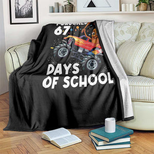 67 Days of School Monster Truck Throw Blanket 67th Day Boys Tung Tung Tung Sahur TS10 Print Your Wear