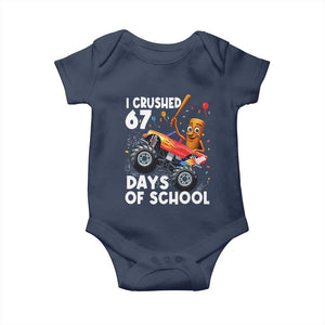 67 Days of School Monster Truck Baby Onesie 67th Day Boys Tung Tung Tung Sahur TS10 Navy Print Your Wear