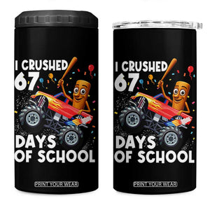 67 Days of School Monster Truck 4 in 1 Can Cooler Tumbler 67th Day Boys Tung Tung Tung Sahur TS10 One Size: 16 oz Black Print Your Wear