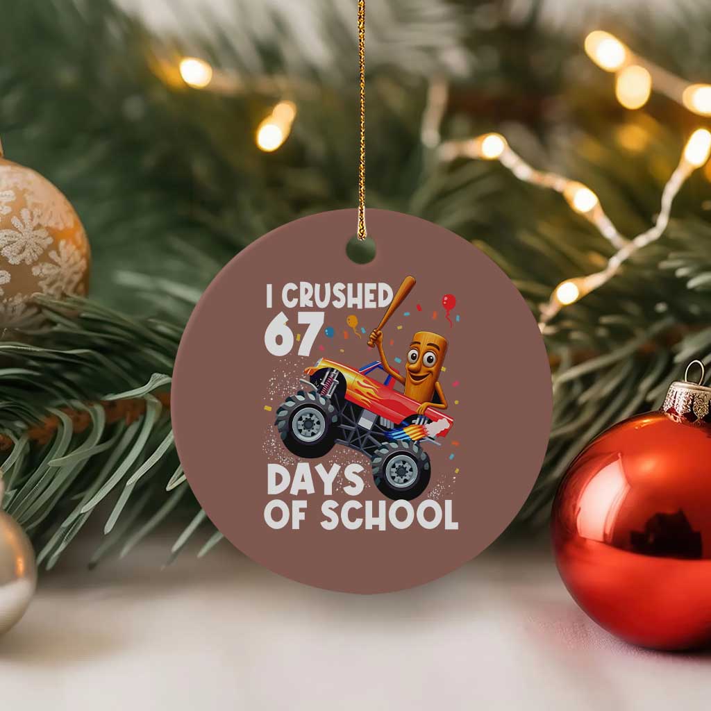 67 Days of School Monster Truck Ceramic Ornament 67th Day Boys Tung Tung Tung Sahur TS10 1pc Mocha Print Your Wear
