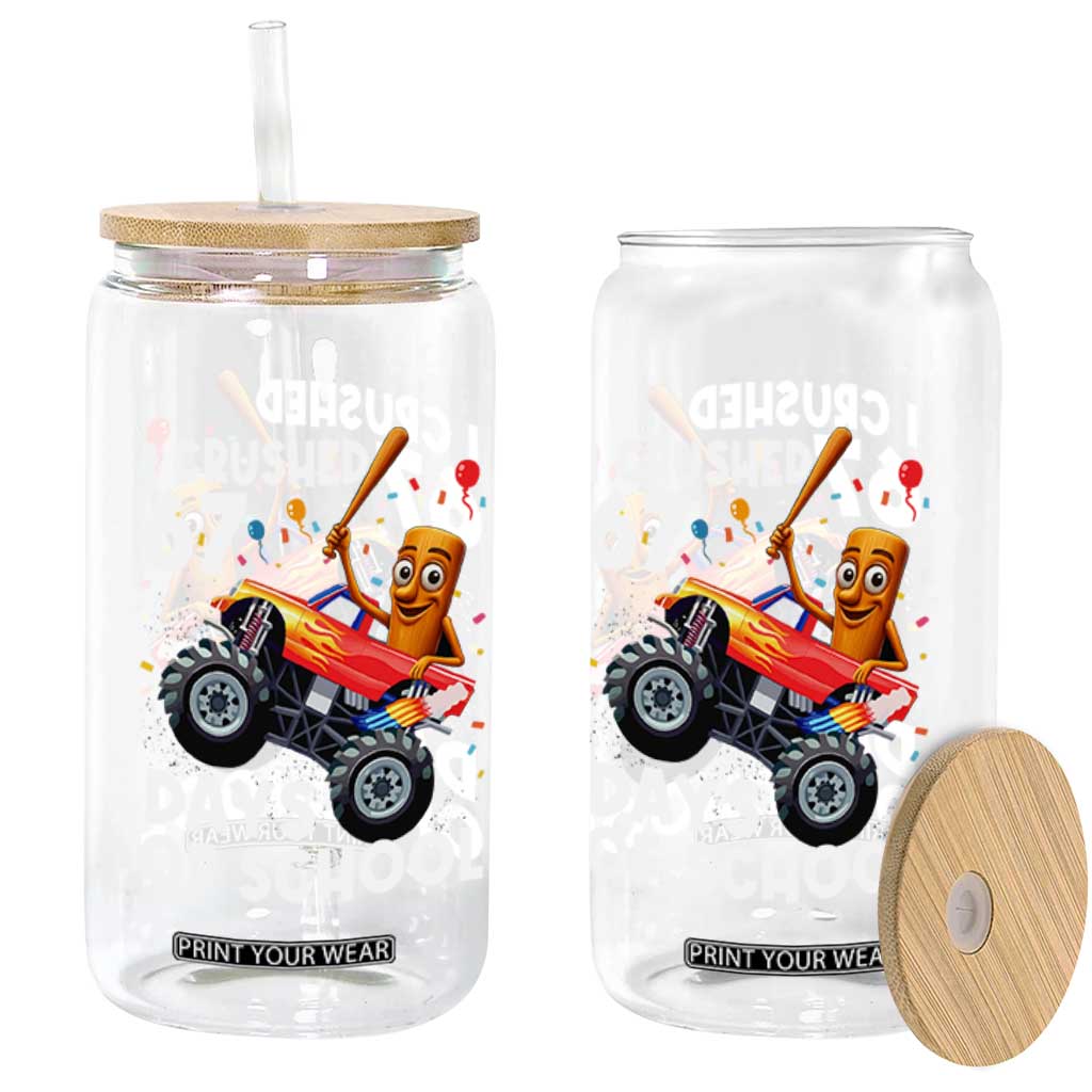 67 Days of School Monster Truck Glass Can 67th Day Boys Tung Tung Tung Sahur TS10 Print Your Wear