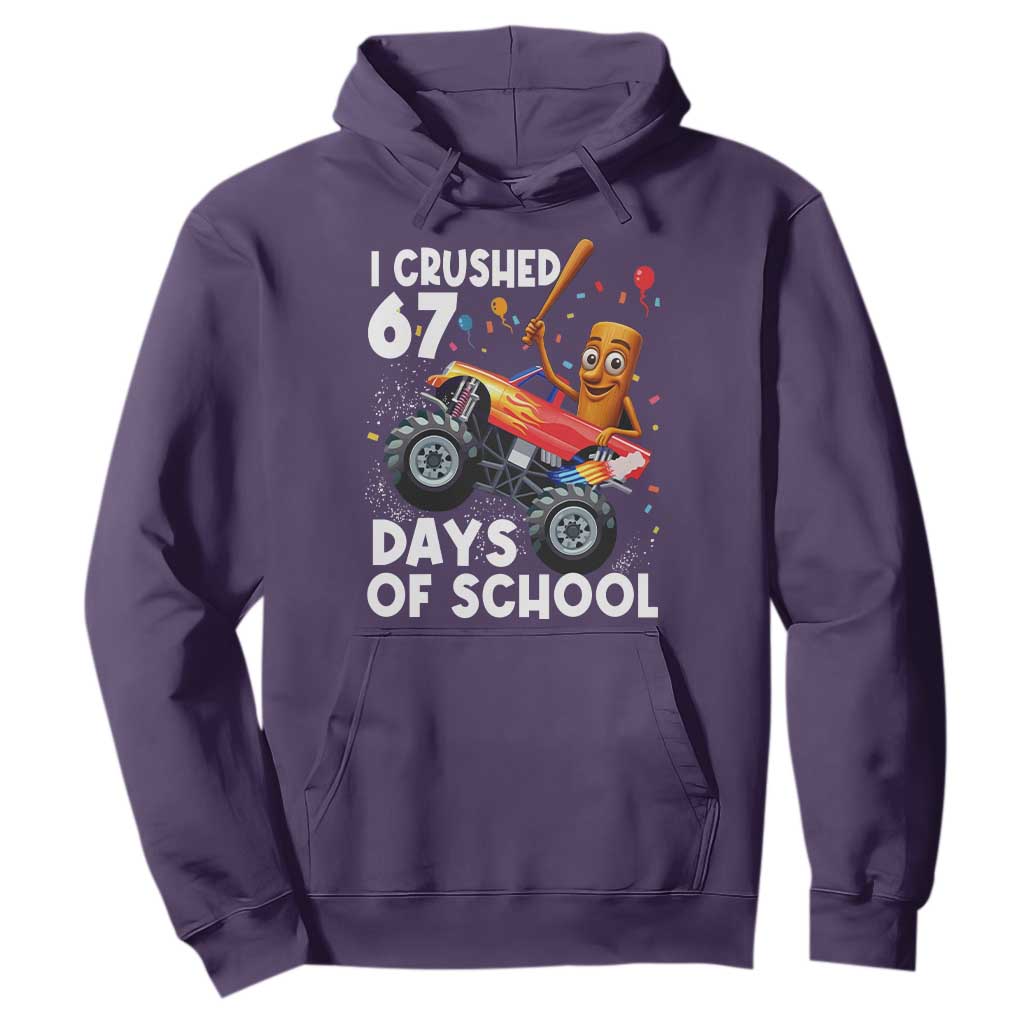 67 Days of School Monster Truck Hoodie 67th Day Boys Tung Tung Tung Sahur TS10 Purple Print Your Wear