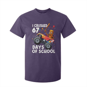 67 Days of School Monster Truck T Shirt For Kid 67th Day Boys Tung Tung Tung Sahur TS10 Purple Print Your Wear