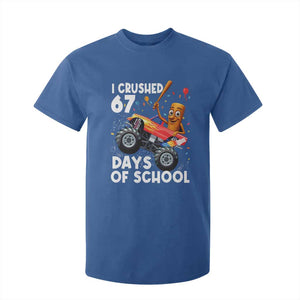 67 Days of School Monster Truck T Shirt For Kid 67th Day Boys Tung Tung Tung Sahur TS10 Royal Blue Print Your Wear