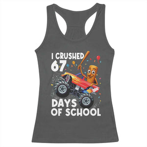 67 Days of School Monster Truck Racerback Tank Top 67th Day Boys Tung Tung Tung Sahur TS10 Dark Heather Print Your Wear