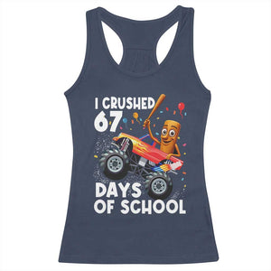 67 Days of School Monster Truck Racerback Tank Top 67th Day Boys Tung Tung Tung Sahur TS10 Navy Print Your Wear