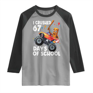 67 Days of School Monster Truck Raglan Shirt 67th Day Boys Tung Tung Tung Sahur TS10 Sport Gray Black Print Your Wear
