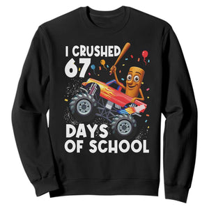 67 Days of School Monster Truck Sweatshirt 67th Day Boys Tung Tung Tung Sahur TS10 Black Print Your Wear