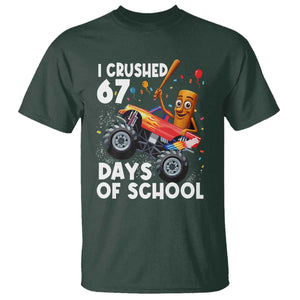 67 Days of School Monster Truck T Shirt 67th Day Boys Tung Tung Tung Sahur TS10 Dark Forest Green Print Your Wear