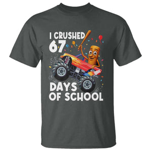 67 Days of School Monster Truck T Shirt 67th Day Boys Tung Tung Tung Sahur TS10 Dark Heather Print Your Wear