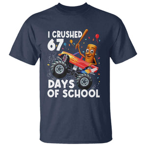 67 Days of School Monster Truck T Shirt 67th Day Boys Tung Tung Tung Sahur TS10 Navy Print Your Wear