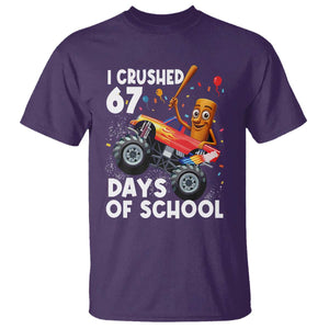 67 Days of School Monster Truck T Shirt 67th Day Boys Tung Tung Tung Sahur TS10 Purple Print Your Wear