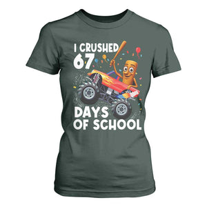 67 Days of School Monster Truck T Shirt For Women 67th Day Boys Tung Tung Tung Sahur TS10 Dark Forest Green Print Your Wear