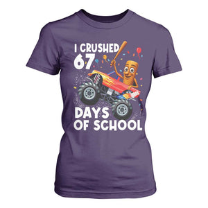 67 Days of School Monster Truck T Shirt For Women 67th Day Boys Tung Tung Tung Sahur TS10 Purple Print Your Wear