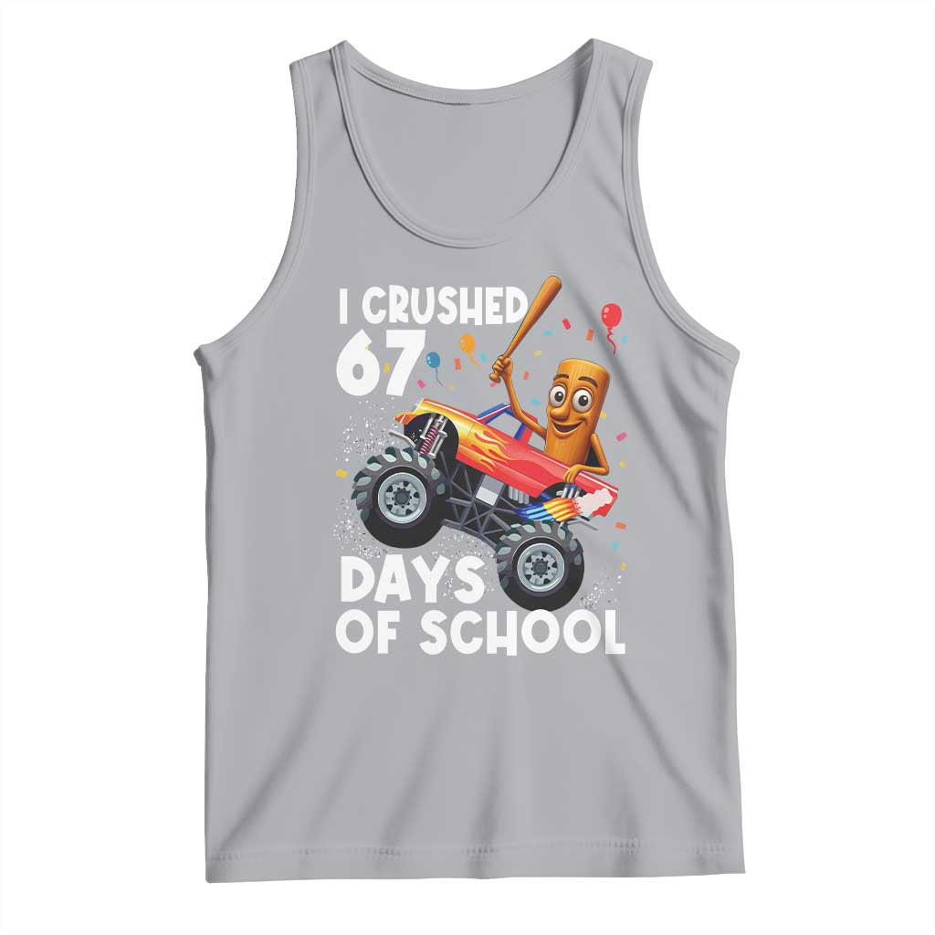 67 Days of School Monster Truck Tank Top 67th Day Boys Tung Tung Tung Sahur TS10 Athletic Heather Print Your Wear