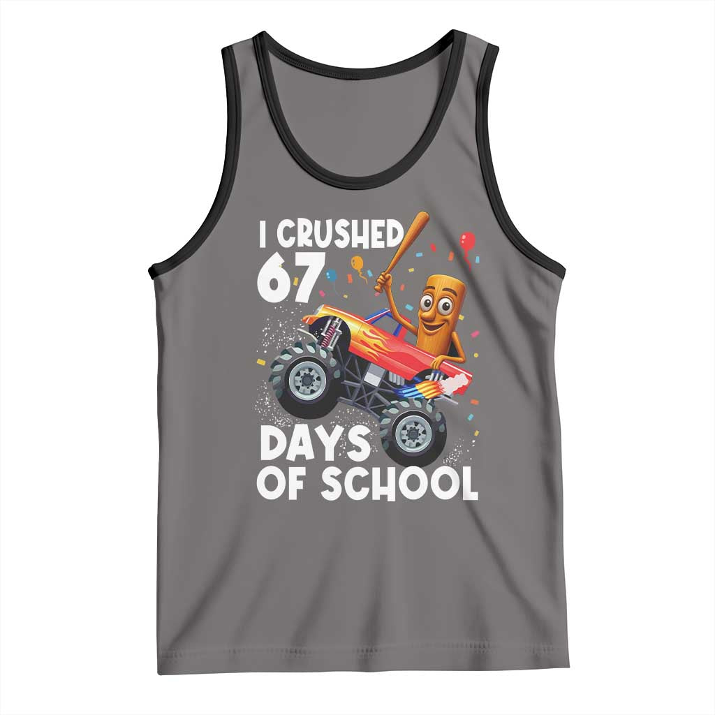 67 Days of School Monster Truck Tank Top 67th Day Boys Tung Tung Tung Sahur TS10 Deep Heather Black Print Your Wear