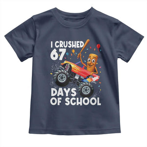 67 Days of School Monster Truck Toddler T Shirt 67th Day Boys Tung Tung Tung Sahur TS10 Navy Print Your Wear