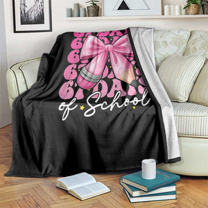 67 Days Of School Girls Coquette Bow Throw Blanket Funny Six Seven Meme 67th Day TS10 Print Your Wear