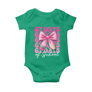 67 Days Of School Girls Coquette Bow Baby Onesie Funny Six Seven Meme 67th Day TS10 Irish Green Print Your Wear