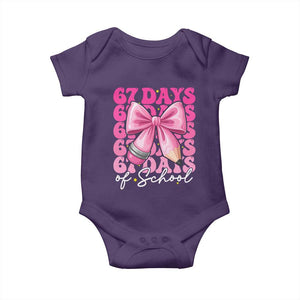 67 Days Of School Girls Coquette Bow Baby Onesie Funny Six Seven Meme 67th Day TS10 Purple Print Your Wear