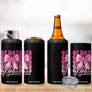 67 Days Of School Girls Coquette Bow 4 in 1 Can Cooler Tumbler Funny Six Seven Meme 67th Day TS10 Print Your Wear