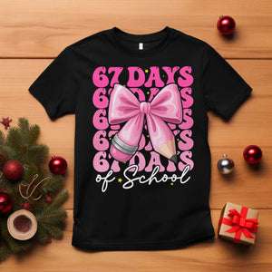 67 Days Of School Girls Coquette Bow T Shirt Funny Six Seven Meme 67th Day TS10 Black Print Your Wear