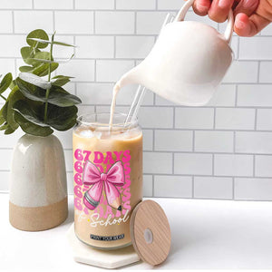 67 Days Of School Girls Coquette Bow Glass Can Funny Six Seven Meme 67th Day TS10 Print Your Wear