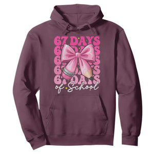 67 Days Of School Girls Coquette Bow Hoodie Funny Six Seven Meme 67th Day TS10 Maroon Print Your Wear