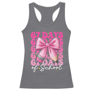 67 Days Of School Girls Coquette Bow Racerback Tank Top Funny Six Seven Meme 67th Day TS10 Charcoal Print Your Wear