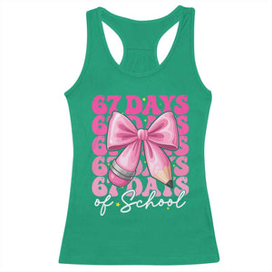 67 Days Of School Girls Coquette Bow Racerback Tank Top Funny Six Seven Meme 67th Day TS10 Irish Green Print Your Wear