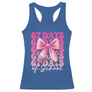 67 Days Of School Girls Coquette Bow Racerback Tank Top Funny Six Seven Meme 67th Day TS10 Royal Blue Print Your Wear