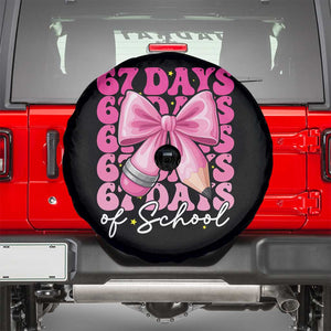 67 Days Of School Girls Coquette Bow Spare Tire Cover Funny Six Seven Meme 67th Day TS10 Black Print Your Wear