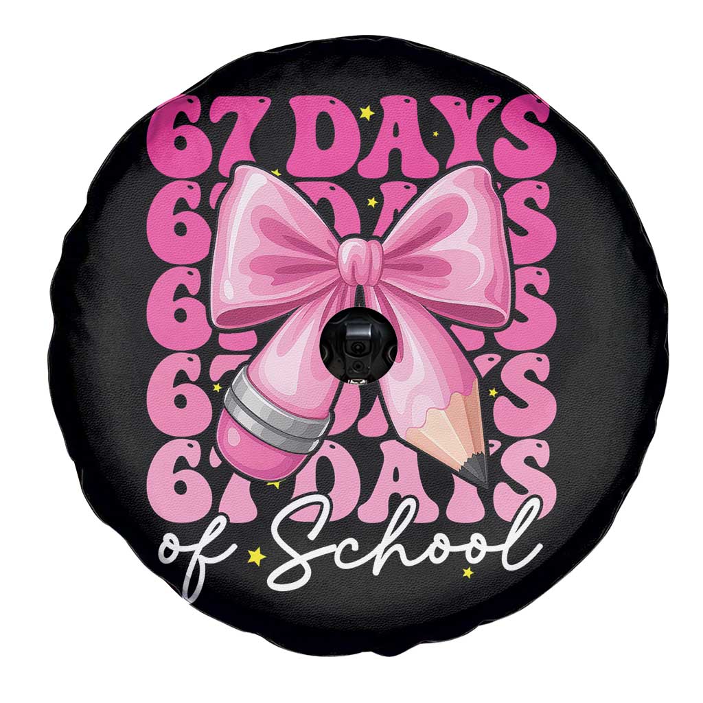 67 Days Of School Girls Coquette Bow Spare Tire Cover Funny Six Seven Meme 67th Day TS10 Print Your Wear