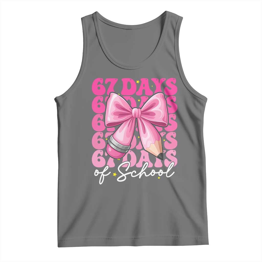 67 Days Of School Girls Coquette Bow Tank Top Funny Six Seven Meme 67th Day TS10 Black Heather Print Your Wear