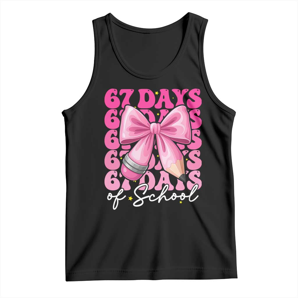 67 Days Of School Girls Coquette Bow Tank Top Funny Six Seven Meme 67th Day TS10 Black Print Your Wear