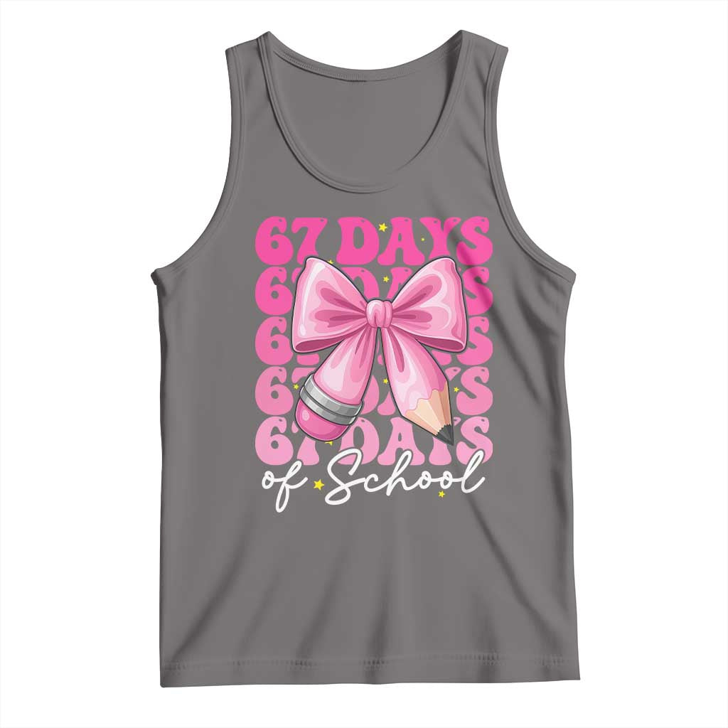 67 Days Of School Girls Coquette Bow Tank Top Funny Six Seven Meme 67th Day TS10 Deep Heather Print Your Wear