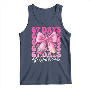 67 Days Of School Girls Coquette Bow Tank Top Funny Six Seven Meme 67th Day TS10 Navy Print Your Wear