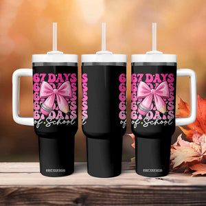 67 Days Of School Girls Coquette Bow Tumbler With Handle Funny Six Seven Meme 67th Day TS10 Print Your Wear