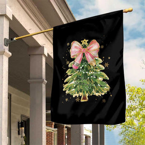 Coquette Bow Christmas Garden Flag Cute Teacher Xmas Tree Pink TS10 Print Your Wear