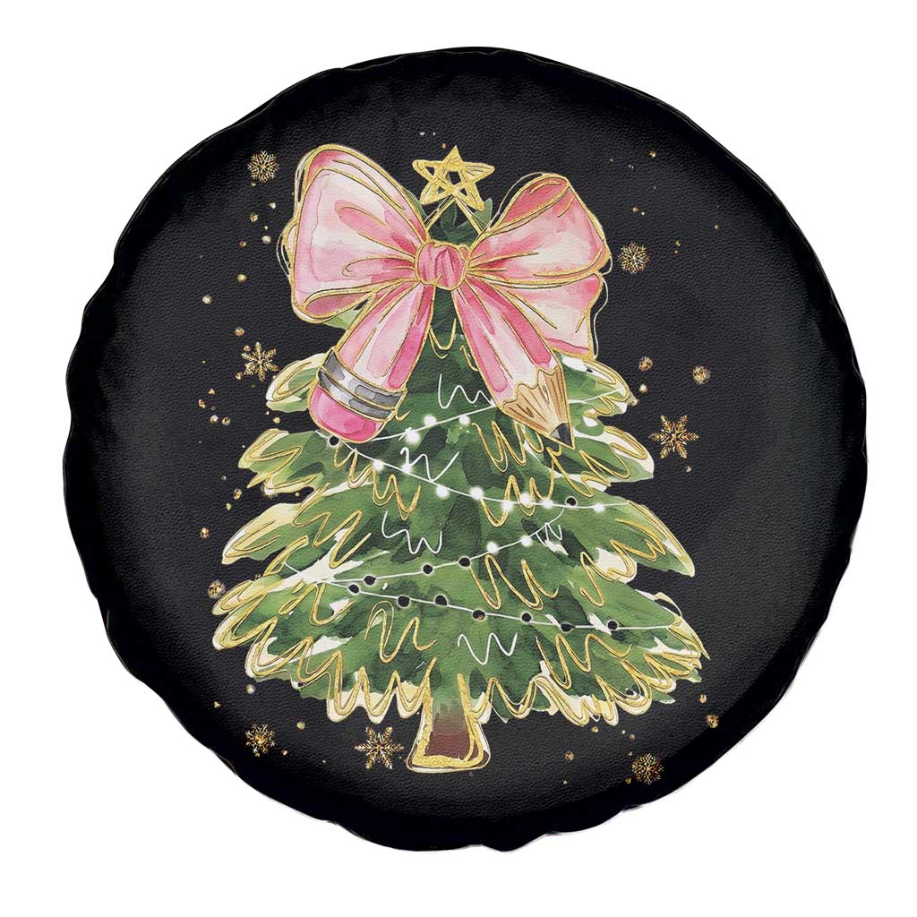 Coquette Bow Christmas Spare Tire Cover Cute Teacher Xmas Tree Pink TS10 Print Your Wear