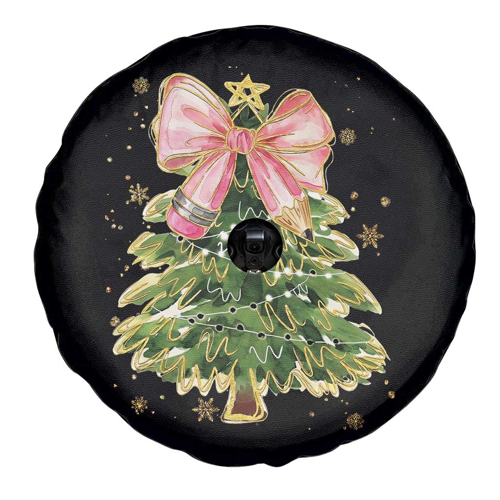 Coquette Bow Christmas Spare Tire Cover Cute Teacher Xmas Tree Pink TS10 Print Your Wear